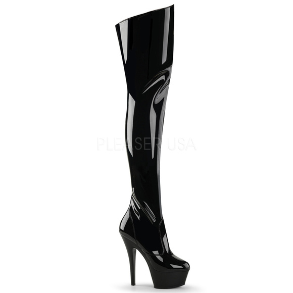 Platform Heel Dominatrix Thigh High Boots - Picture 2 of 5